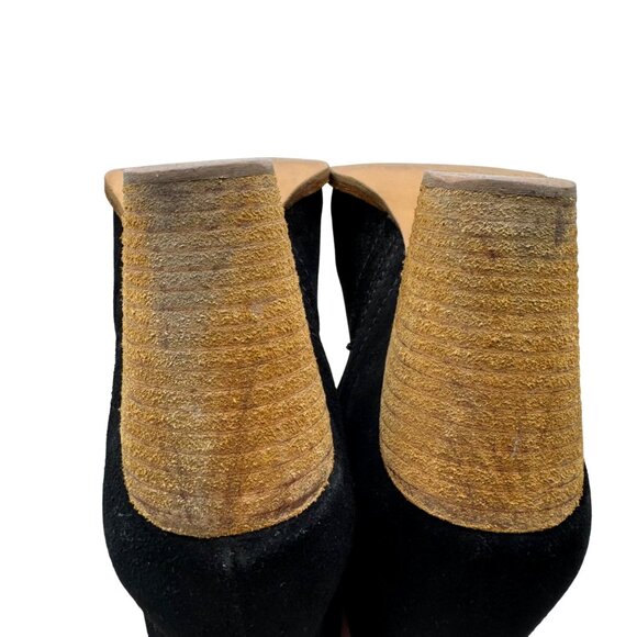 Jeffrey Campbell Rosalee Black Suede Leather Side slits ankle booties Women sz8 - Picture 10 of 10